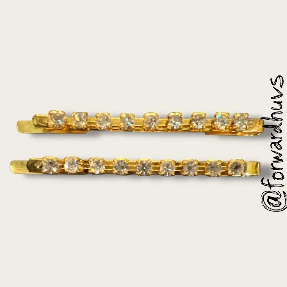 Bundle Sale 3 for $15 | I.D.E.A. Nuova Gold-Tone Rhinestone Barrettes